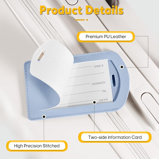3 Pack Luggage Tags for Suitcases, TSA Approved Bag Tags, Baggage Tags - Image 4