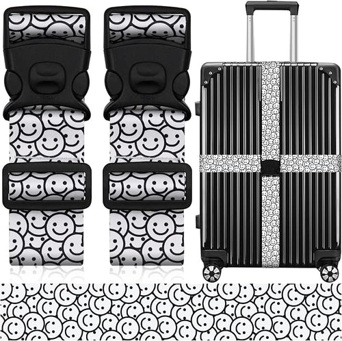2 Pack Luggage Straps for Suitcases, Adjustable Travel Belt by ZHOMA