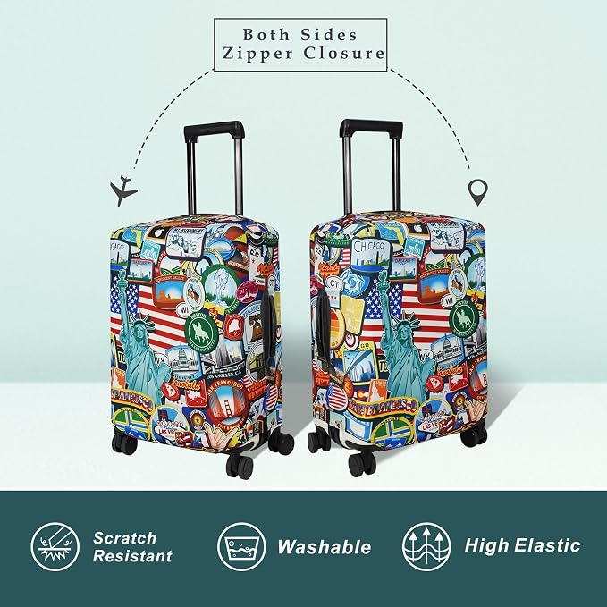 Explore Land Travel Luggage Cover Suitcase Protector Fits 18-22 Inch Case - Image 2