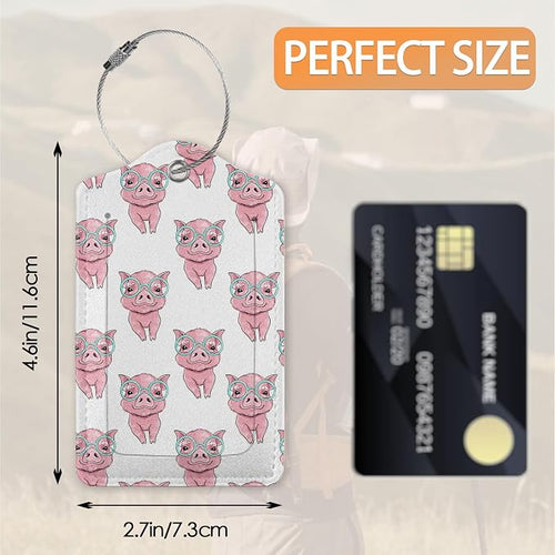 2 Pcs Luggage Tags for Suitcase, Cute Pig - Image 2