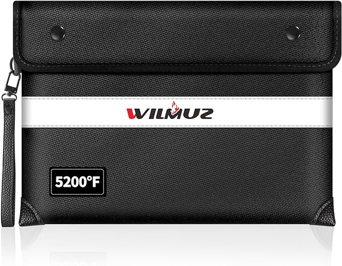 Fire Proof Money Bag for Cash 5200℉ Heat Insulated, Fireproof Waterproof by Wilmuz