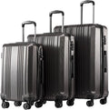 Coolife Luggage Expandable Suitcase PC+ABS 3 Piece Set by COOLIFE