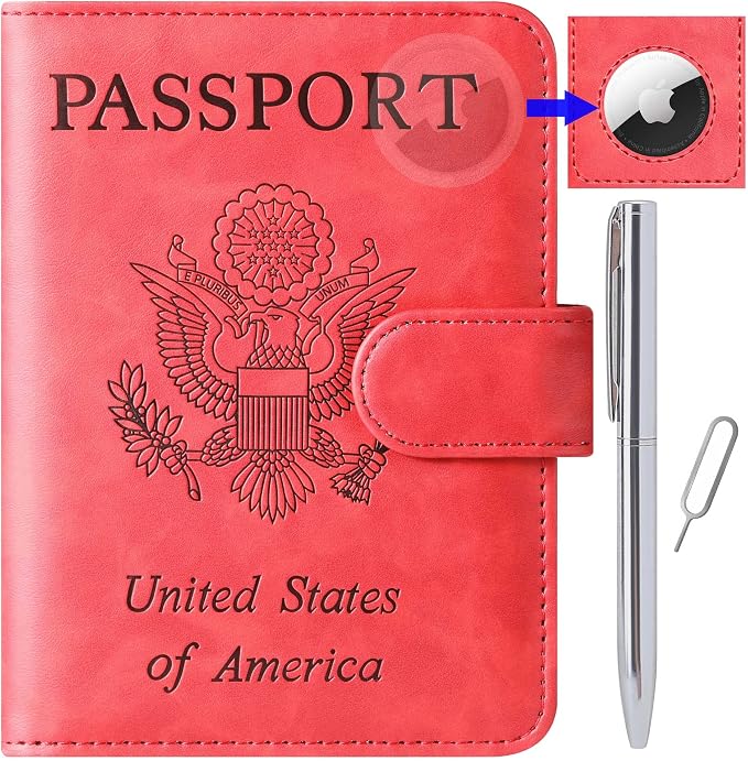 Airtag Passport Holder Cover Wallet Travel Essentials Leather Rfid Blocking by LOHASLIFE