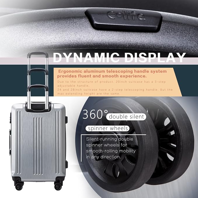 Coolife Luggage Expandable Suitcase PC+ABS - Image 4