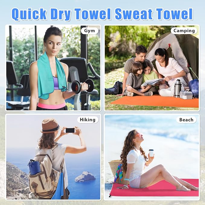 Sfee 2 Pack Microfiber Travel Towel, Quick Dry & Super Absorbent, Lightweight - Image 6
