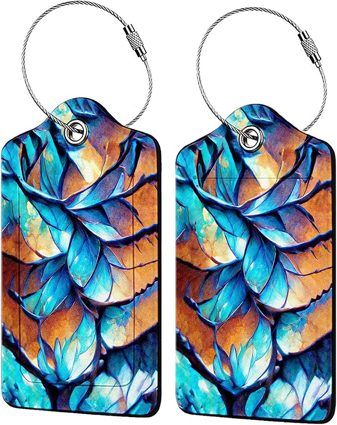 Dragon Scale Luggage Tags for Suitcases, 2 Pack Luggage Tag, Leather Stainless by Unknown