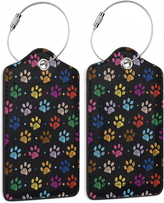 Colorful Paw Print Luggage Tags by TXIANT