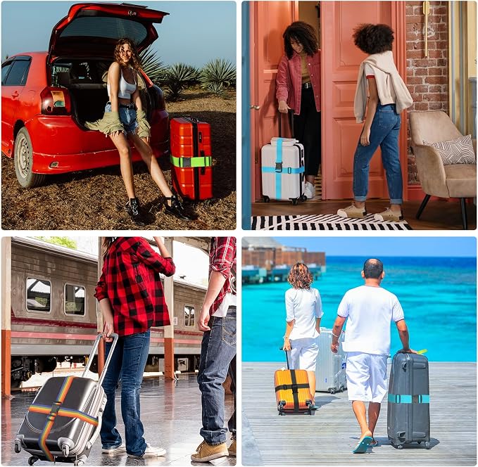 BILIONE 8 Pcs Luggage Straps, TSA Approved Add a Bag Premium Accessory - Image 6