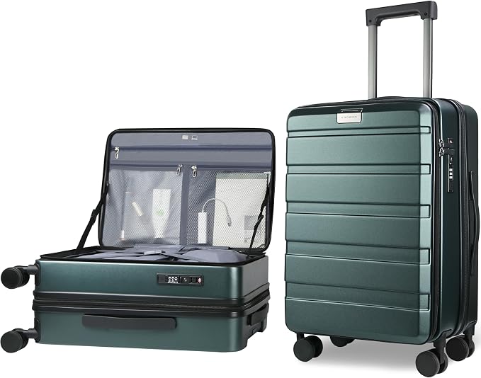 KROSER Carry On Luggage with Spinner Wheels & Built-in TSA Lock, Expandable Top by KROSER