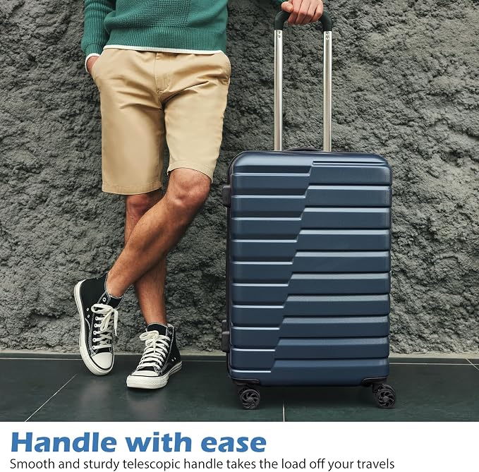 Coolife Luggage Expandable Suitcase set PC ABS TSA Lock Spinner Carry on 3 - Image 2
