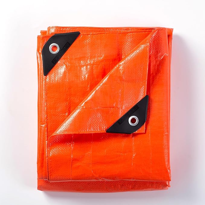 GUARD SHIELD Orange Tarp 20x20 Feet Tarps High Visibility Outdoor Poly Cover by GUARDSHIELD