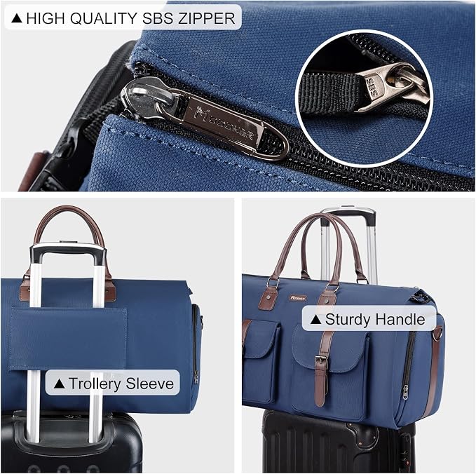 Modoker Garment Convertible Weekender Bag, Carry on Canvas Garment Duffle Bag - Image 4