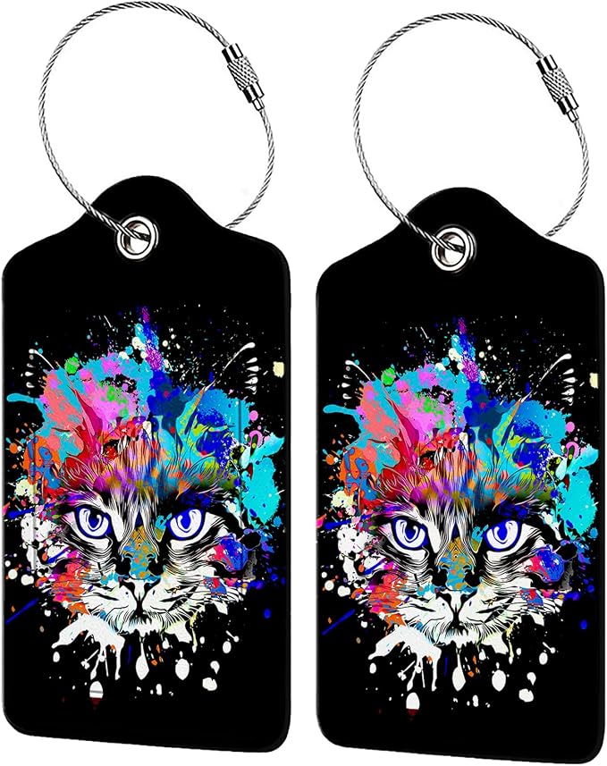 Colorful Cat Head 2 Pack Luggage Tag by Unknown