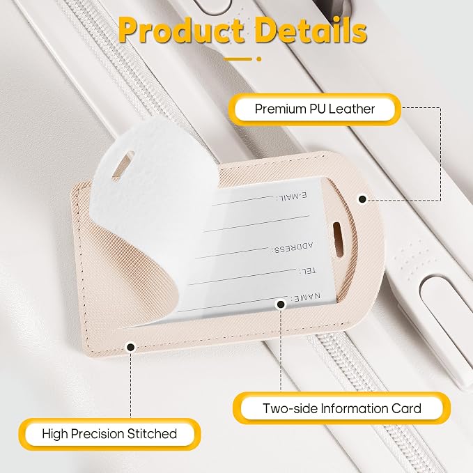 3 Pack Luggage Tags for Suitcases, TSA Approved Bag Tags, Baggage Tags - Image 3