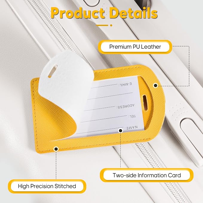3 Pack Luggage Tags for Suitcases, TSA Approved Bag Tags, Baggage Tags - Image 4