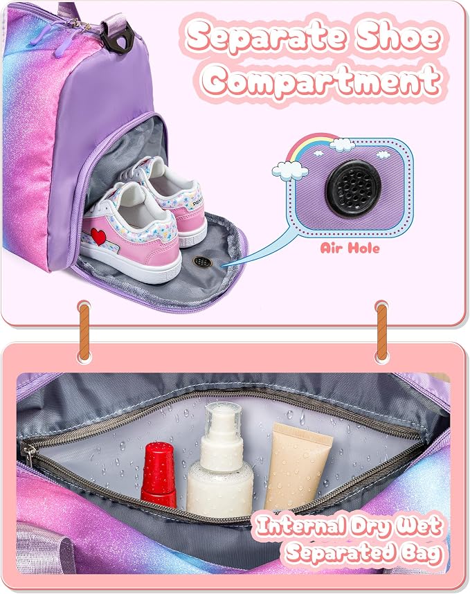 Gifts for 3 4 5 6 7 8 9 10 Year Old Girls-Girl Gym Bag - Image 7