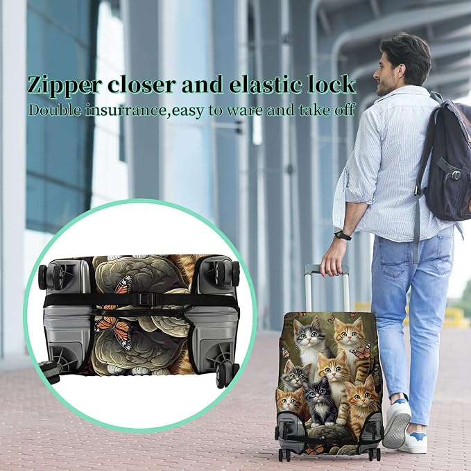 Luggage Cover + Tag, Cats Family Travel Suitcase Protector - Image 5