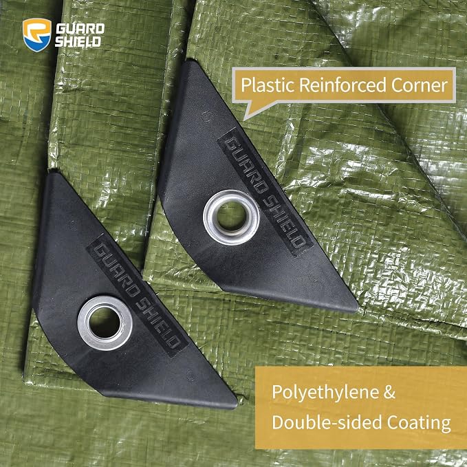 GUARD SHIELD Tarp Green 9x15 Feet Multi Purpose Waterproof Poly Tarp Cover 5mil - Image 3