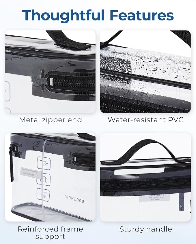 BAGSMART TSA Approved Toiletry Bag, 3 Pack Clear Makeup Cosmetic Bag Organizer - Image 3