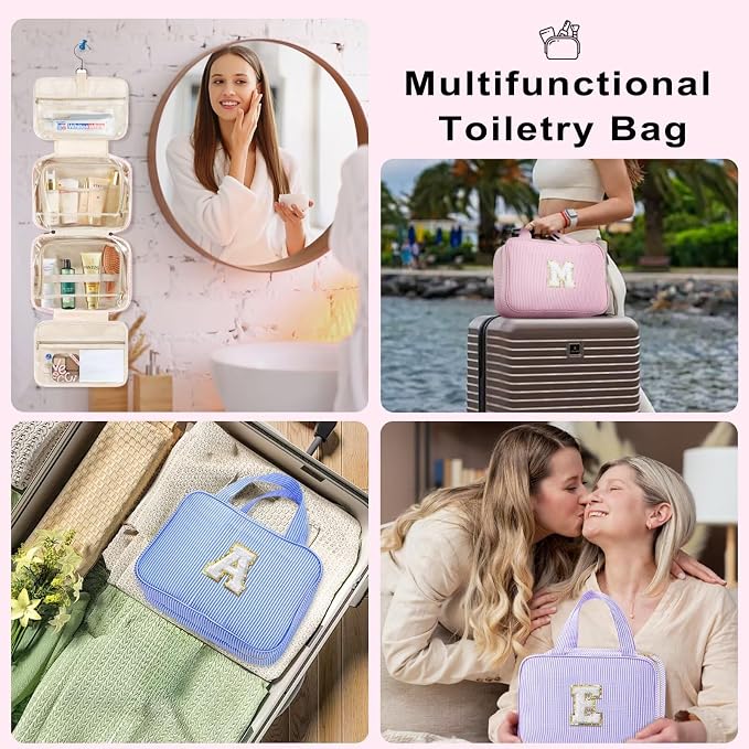 TOPEAST Travel Hanging Toiletry Bag Initial Makeup Bag - Image 6
