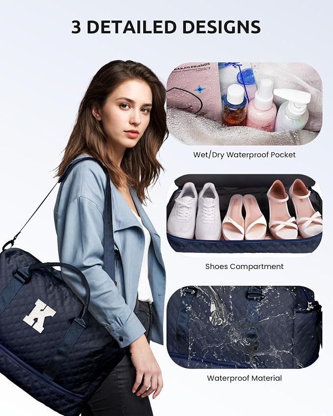 Bags for Women College Gifts-Initial Duffle Bag - Image 6