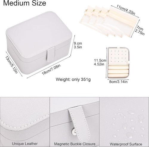 2 Layer Portable Jewelry Box, Large Jewelry Travel Case - Image 2