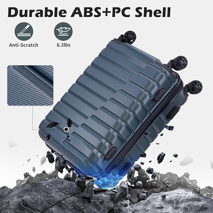 Coolife 20-Inch Small Carry on Hardside PC+ABS Spinner TSA Lock Telescopic - Image 5