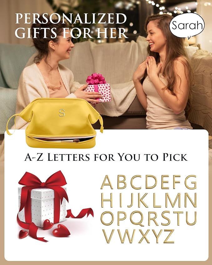 Monogrammed Gifts, Initial Makeup Bag, Travel Gifts, Personalized Bags - Image 4