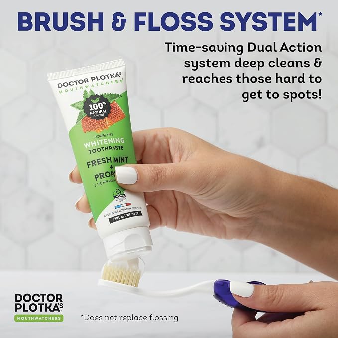 MOUTHWATCHERS Dr Plotkas Soft Flossing Toothbrush, Folding Travel Toothbrush - Image 4