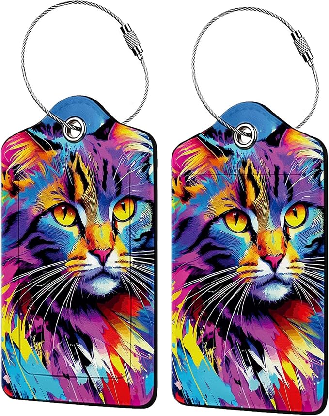 Colorful Cat 2 Pack Luggage Tag by Unknown