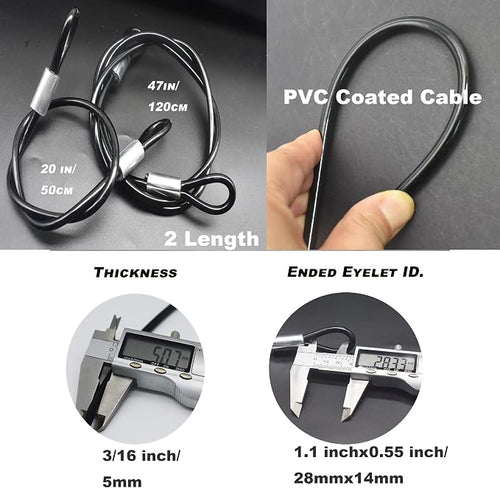 4 pcs 47 inch 5mm Thickness Vinyl Cover Coated Galvanized Steel Wire Cable - Image 2