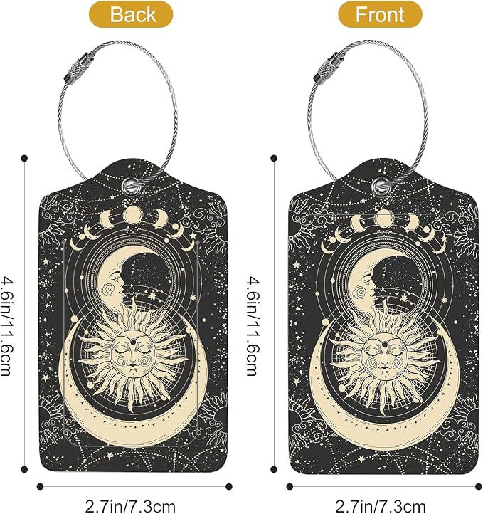2Pack Luggage Tags for Suitcases, Cute Unique Pu Leather Cruise Luggage Tag - Image 3