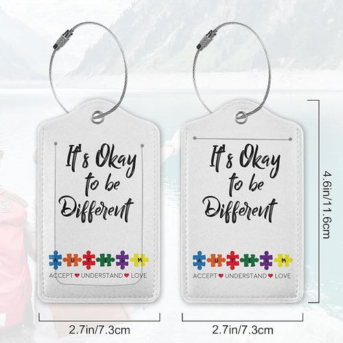 2Pcs Luggage Tag for Suitcase Autism Awareness Cute Suitcase Tag - Image 2