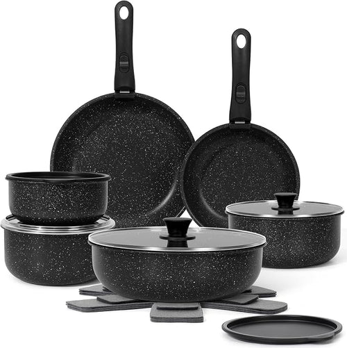 17 Pcs Pots and Pans Set Non Stick, Cookware Sets by SODAY