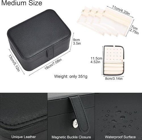 2 Layer Portable Jewelry Box, Large Jewelry Travel Case - Image 2