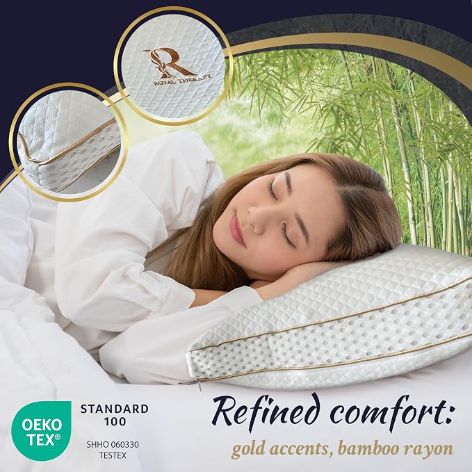 Royal Therapy 4-Pack Queen Memory Foam Pillow, Adjustable Shredded Odor-Free - Image 5