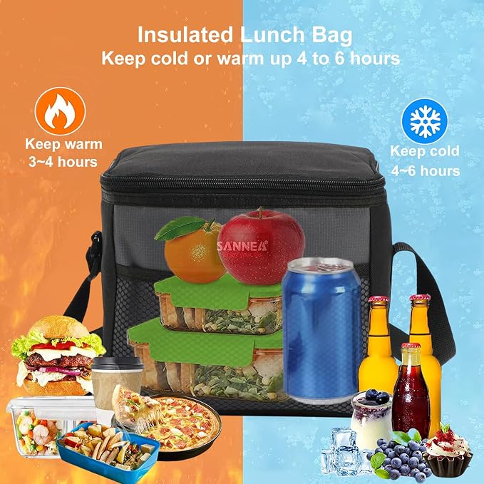 6 Can/5L Lunch Bag for Women Men Portable Lunch Box Small Cooler Bag Soft - Image 3