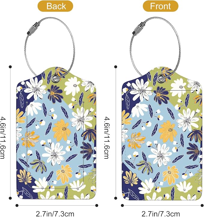 2Pack Luggage Tags for Suitcases, Cute Unique Pu Leather Cruise Luggage Tag - Image 3