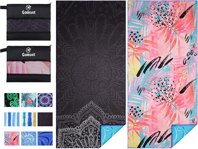 2 Pack Lightweight Thin Beach Towel Oversized 71"x32" Big Extra Large by Gomust