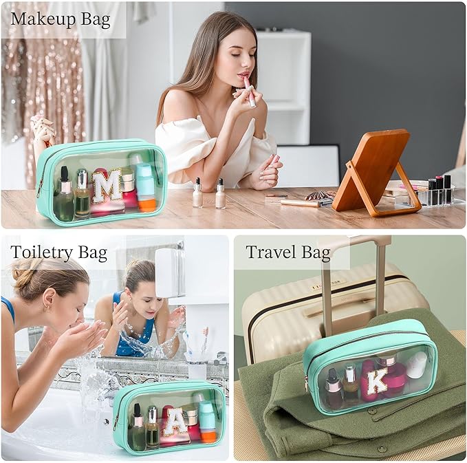 YOOLIFE Initial Clear Makeup Bag | Travel Clear Makeup Bag | Travel Beach - Image 3