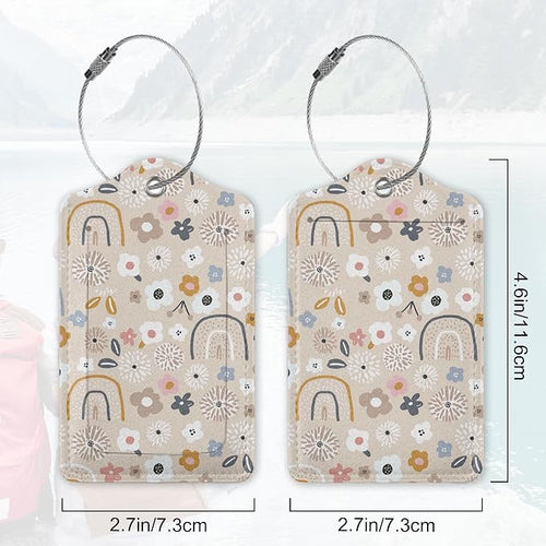 2Pcs Luggage Tag for Suitcase Boho Flowers Rainbow Cute Suitcase Tag - Image 2