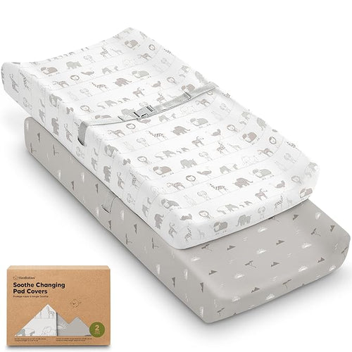 2-Pack Organic Changing Pad Covers by KeaBabies