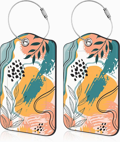2 Pcs Boho Abstract Modern Art Luggage Tags by Unknown