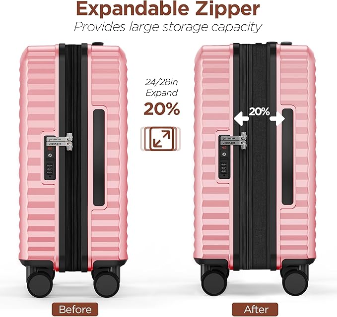 SHOWKOO Suitcase Hardside Expandable Luggage Set, Suitcase - Image 7