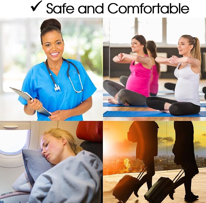 Cotton Compression Socks for Women & Men. 15-20 mmHg Support Knee-High Black - Image 4