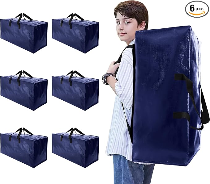 Heavy Duty Moving Bags with Backpack Straps and Strong Handles, Alternative to by NATURELUX