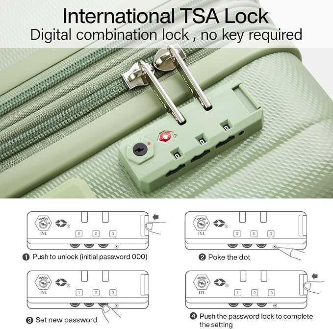 Hanke 24 Inch Expandable Checked Luggage Lightweight PC Hard Shell Luggage - Image 6