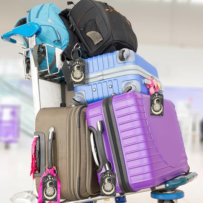2Pack Luggage Tags for Suitcases, Cute Unique Pu Leather Cruise Luggage Tag - Image 5