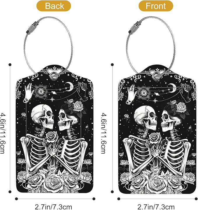 2Pack Luggage Tags for Suitcases, Cute Unique Pu Leather Cruise Luggage Tag - Image 3