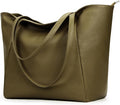 KALIDI Large Tote Bag Vegan Leather Casual Zipper Work Bag Weekender Hobo by KALIDI